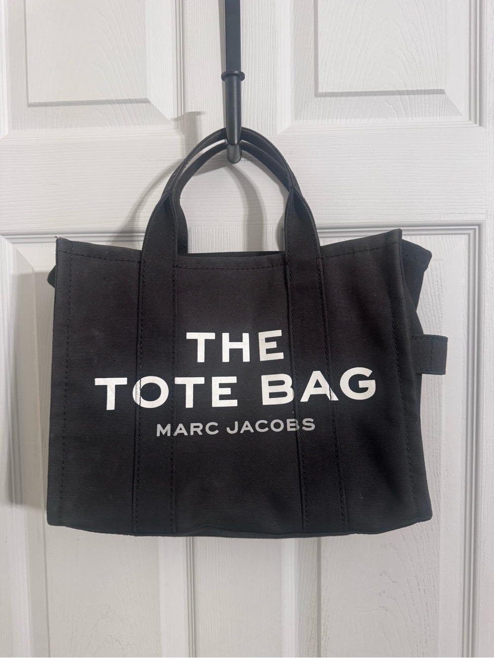 Marc Jacobs Black Canvas Tote with White Logo